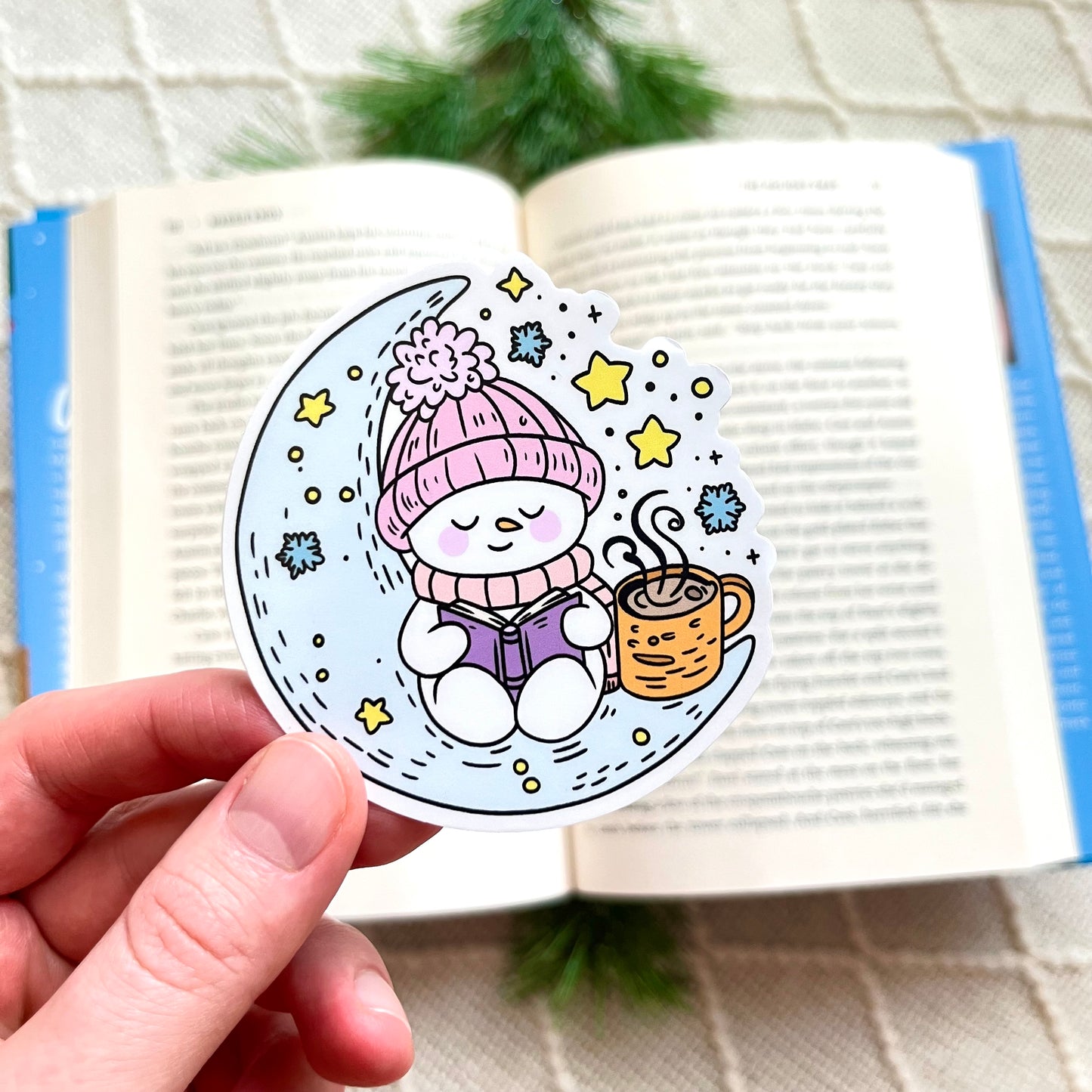 Snowman Reading Sticker