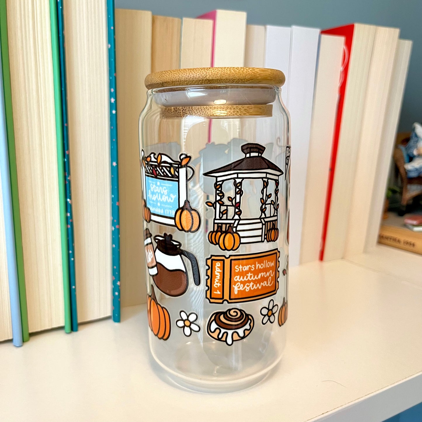 Stars Hollow Autumn Festival Glass Cans