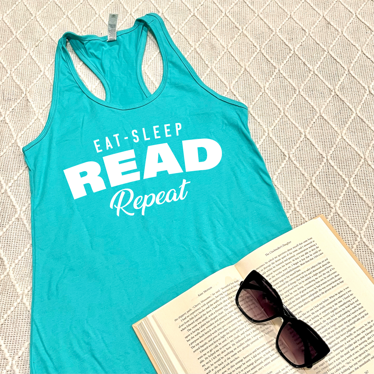 Eat, Sleep, Read, Repeat Tank Tops