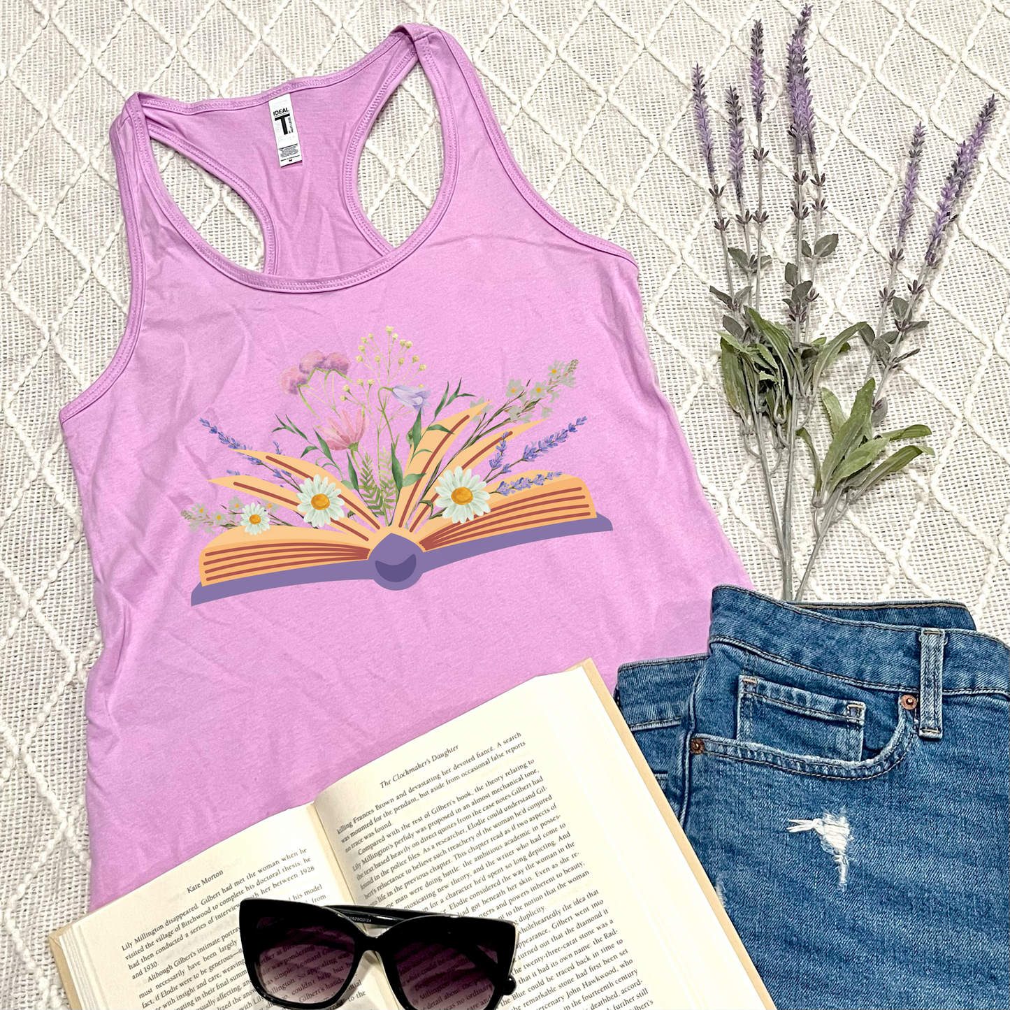 Floral Bookish Tank Tops
