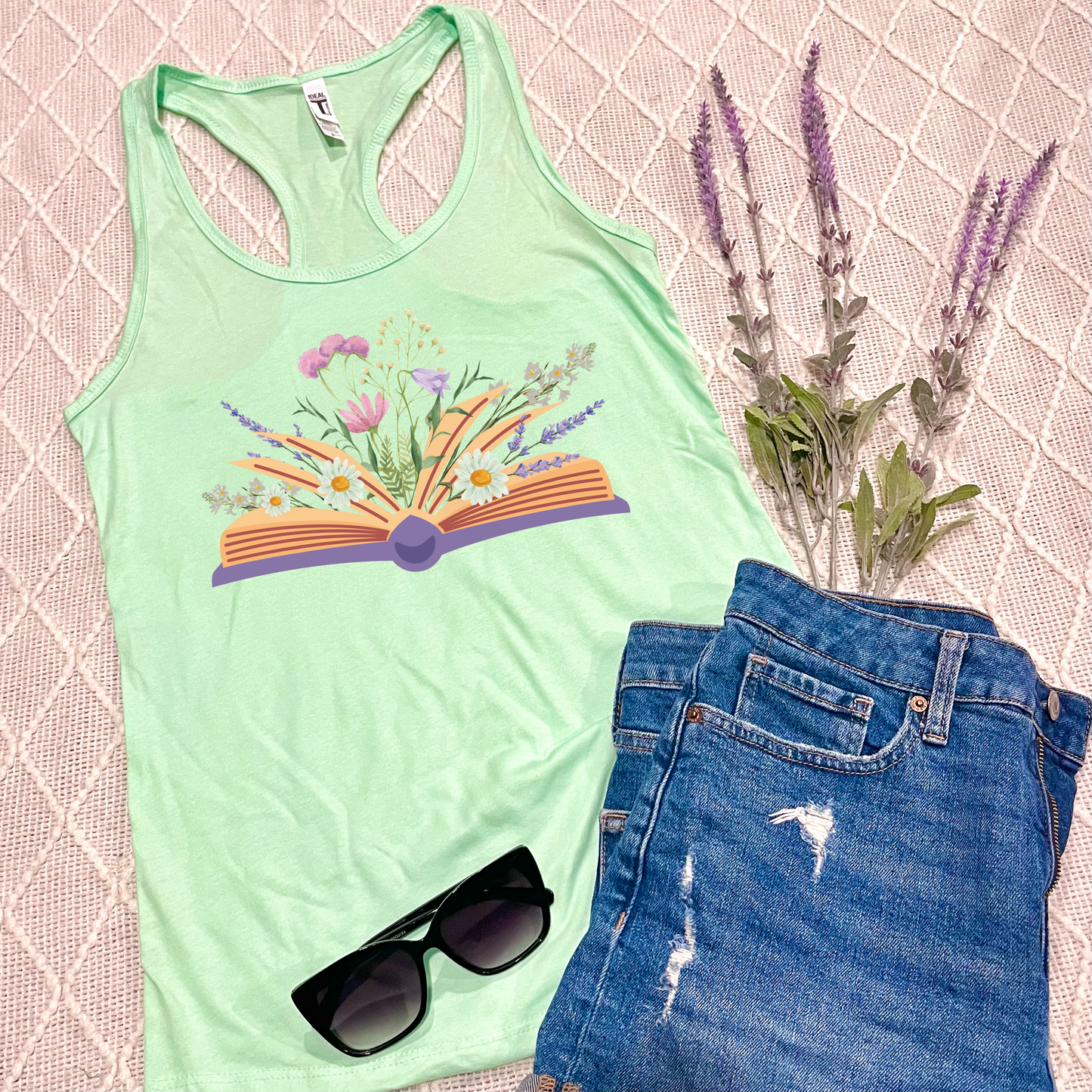 Floral Bookish Tank Tops