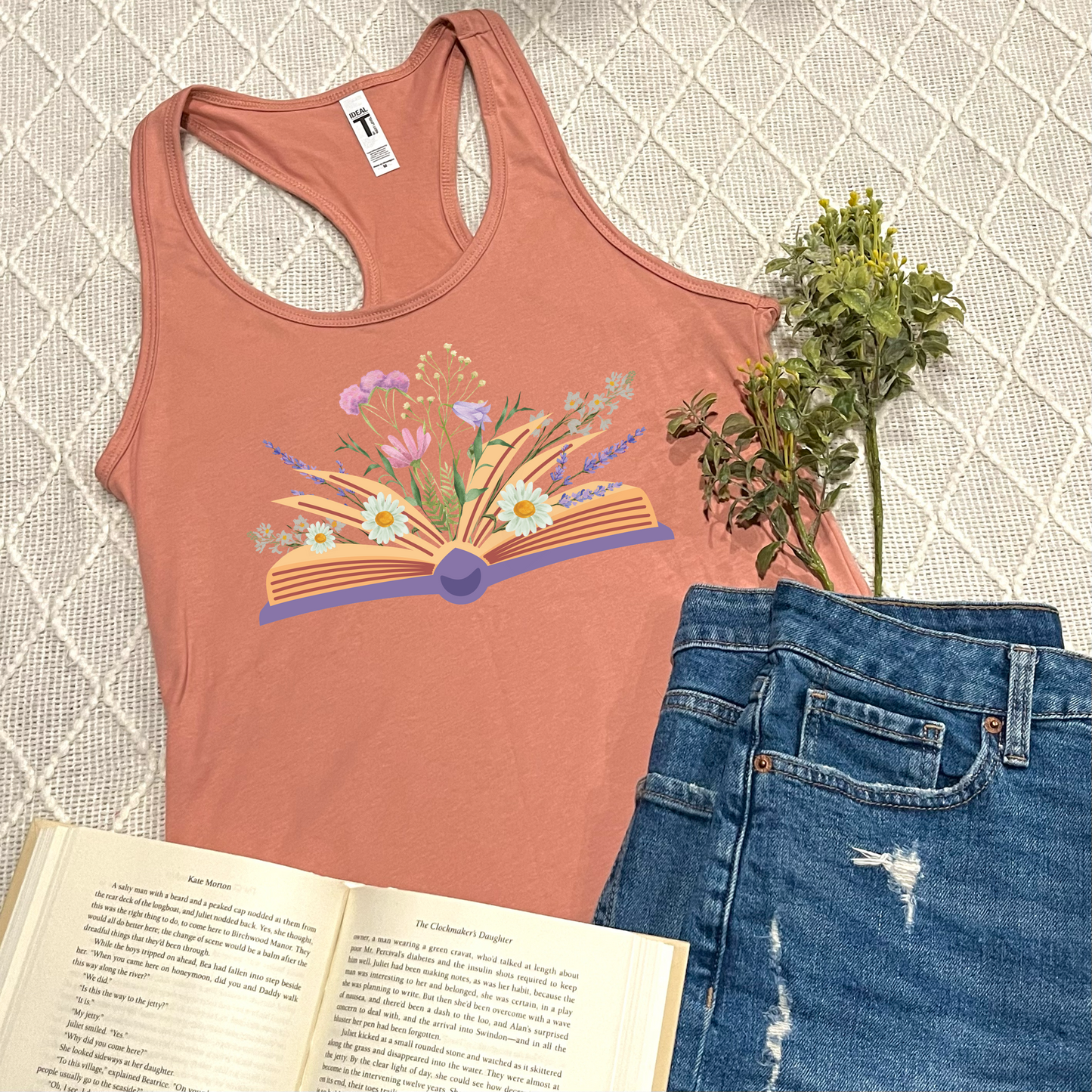 Floral Bookish Tank Tops