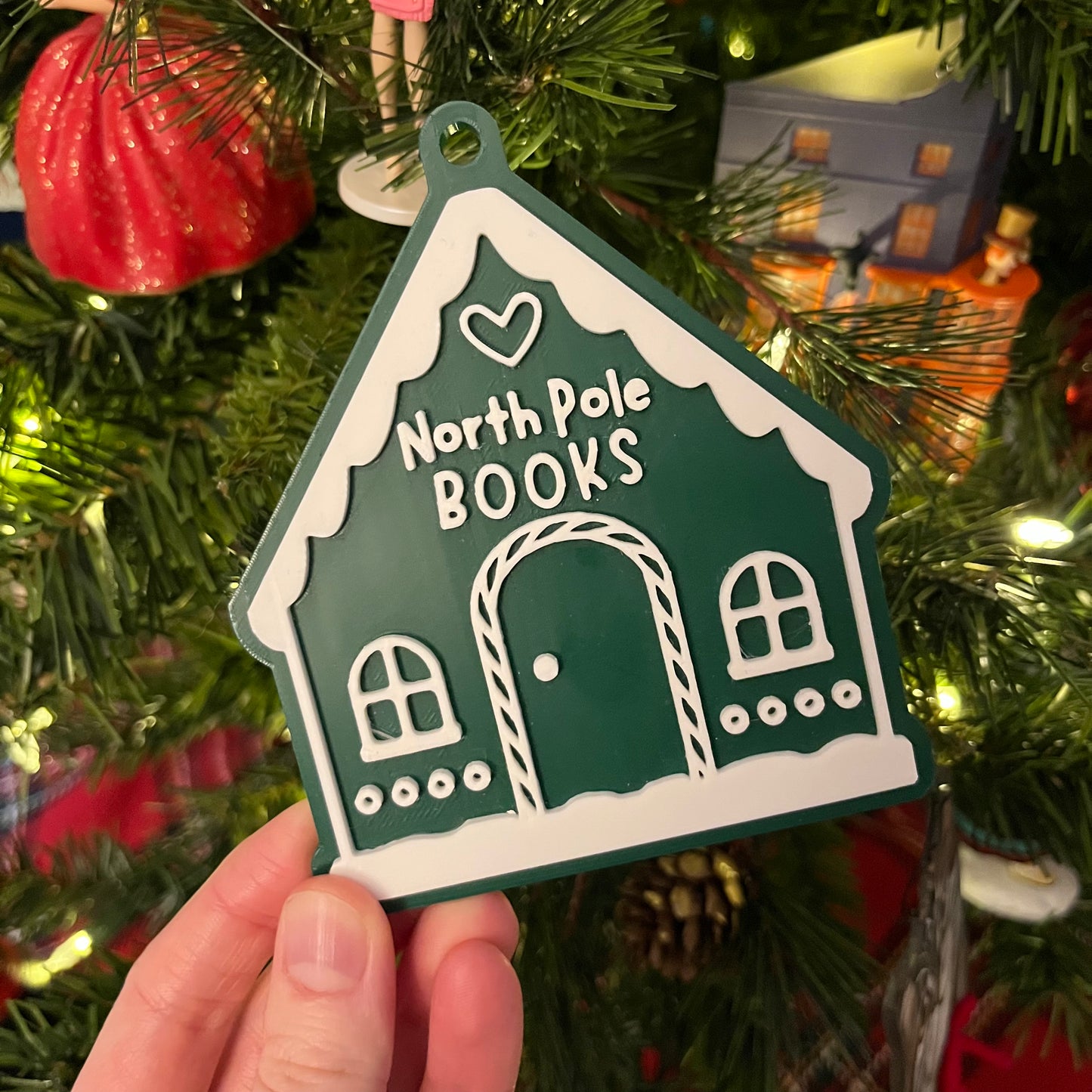 Oopsie Forest Green North Pole Book Shop Ornament
