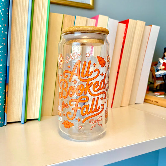 All Booked Up Glass Cans