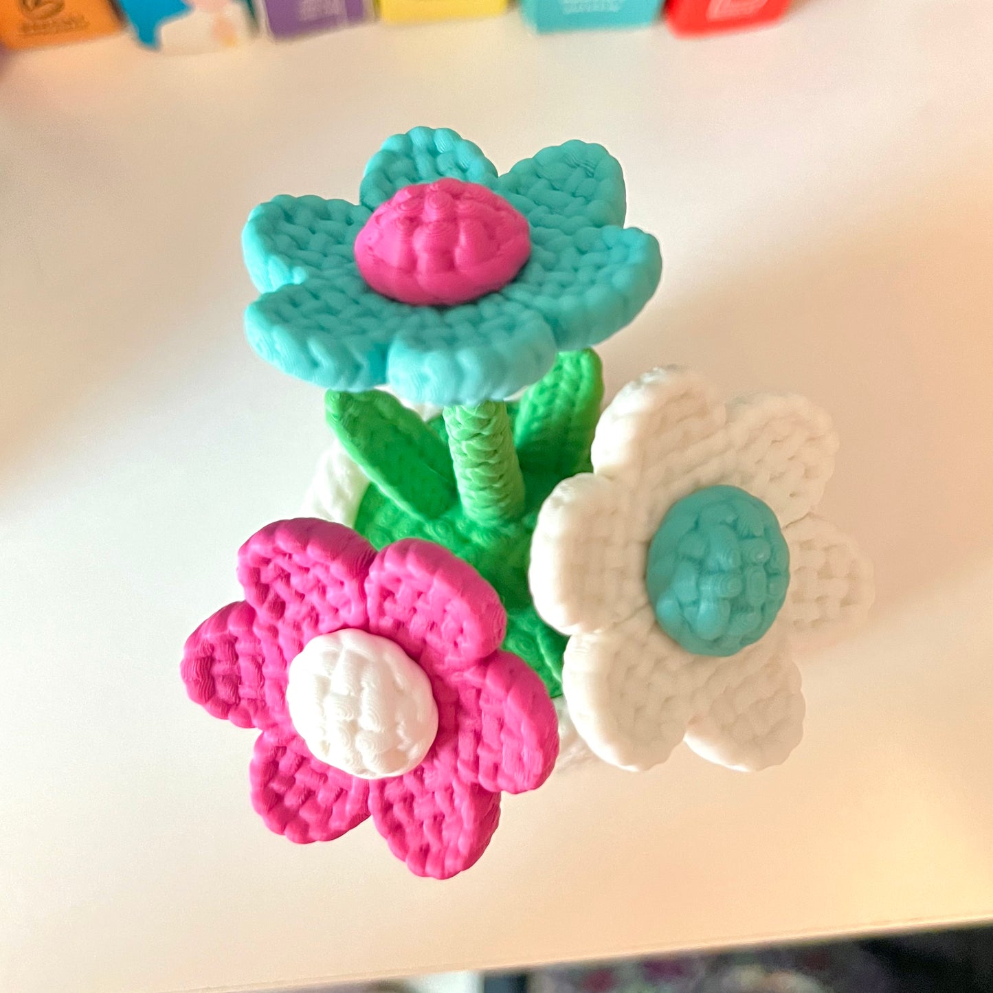 Potted Daisies Book Shelf Decor