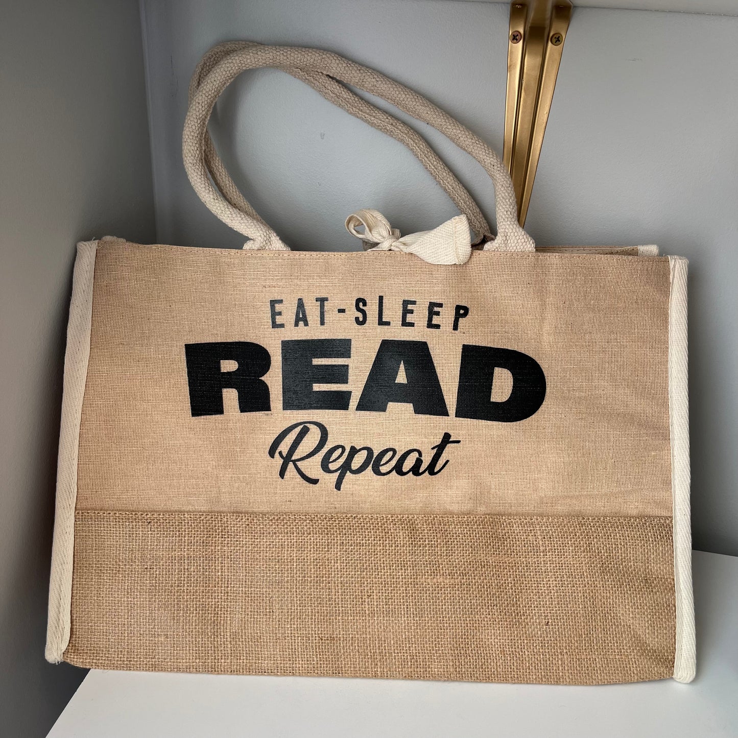 Oopsie Eat, Sleep, Read Repeat Tote Bag