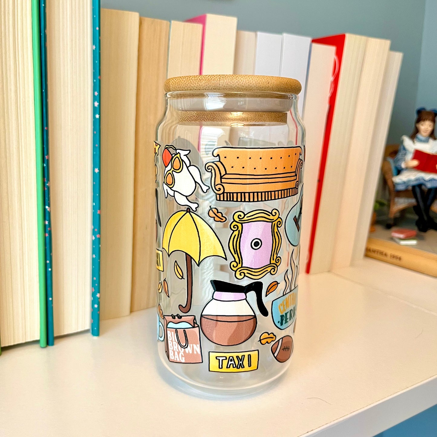 Friends Inspired Glass Cans
