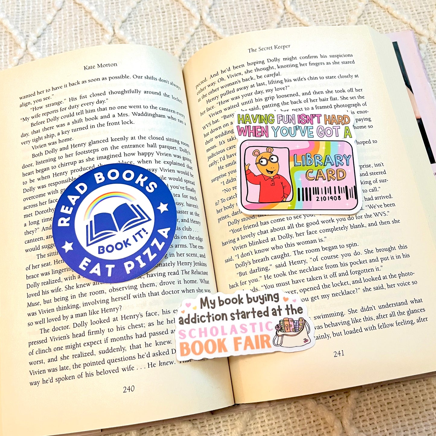 Bookish Nostalgia Vinyl Stickers