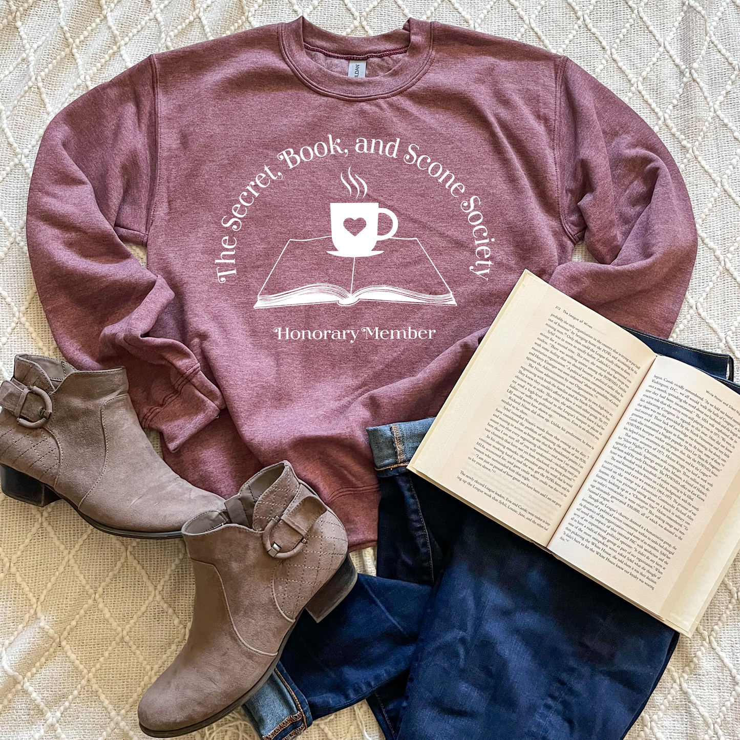 Secret, Book, and Scone Society Sweatshirts