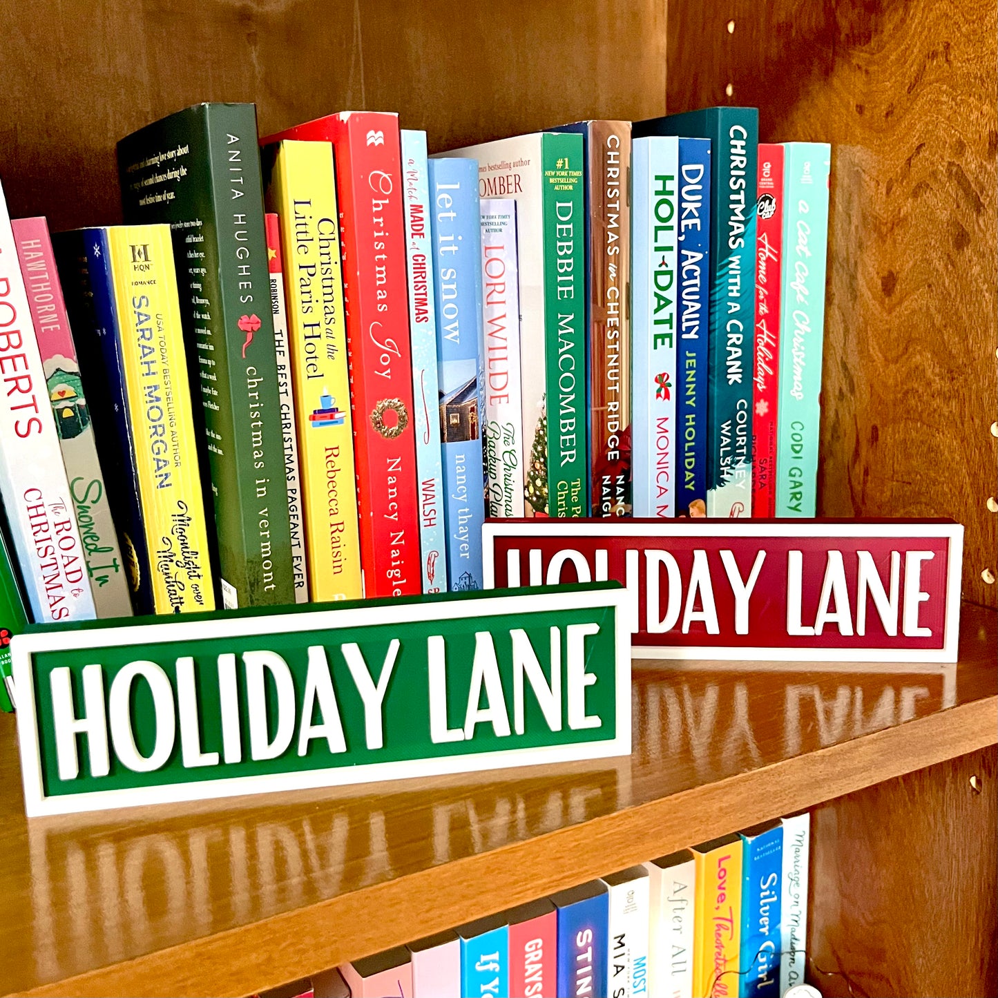 Festive Book Shelf Signs
