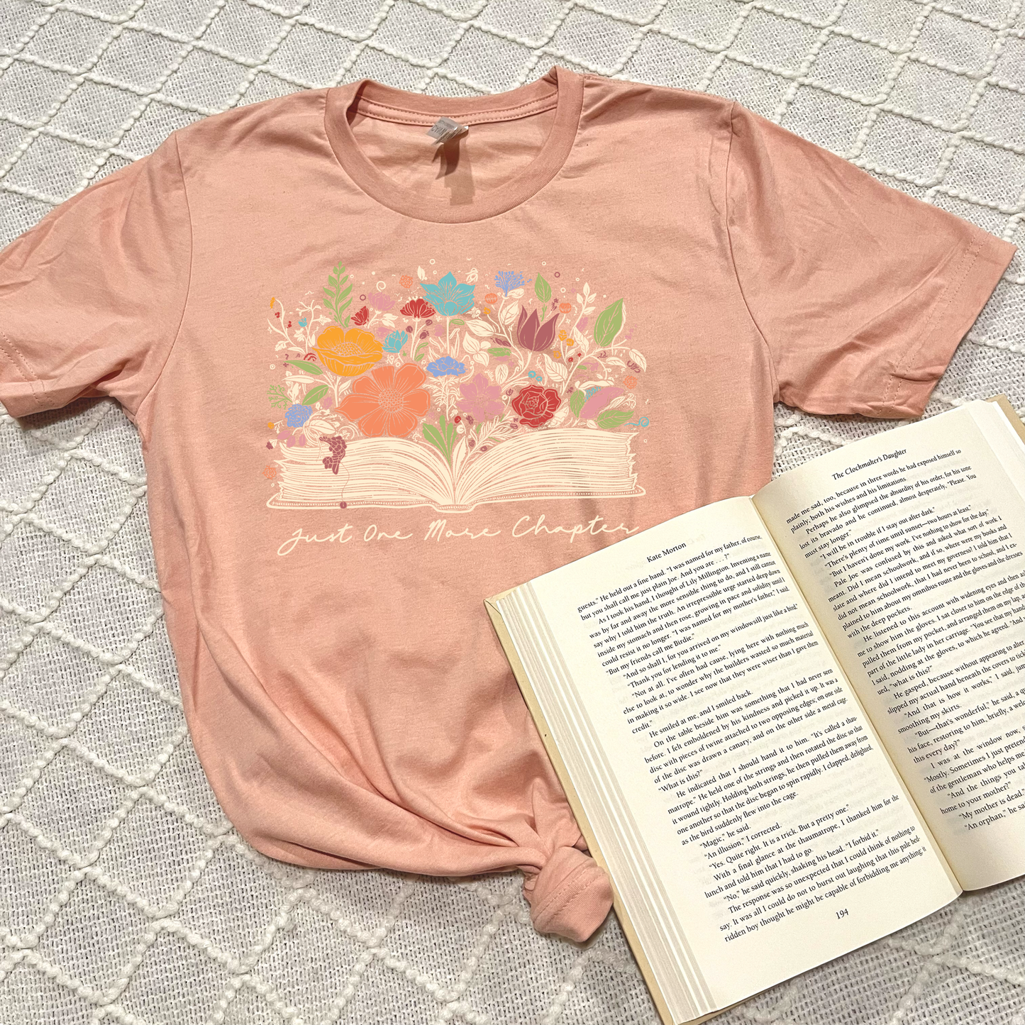 Just One More Chapter Bookish Floral T-shirt
