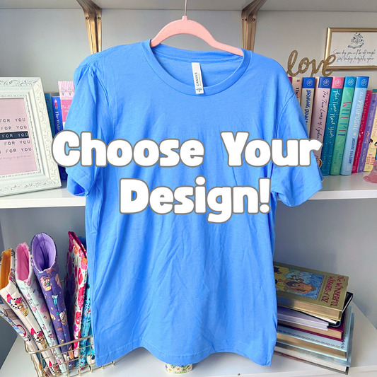 M Light Blue Tshirt- Pick your design!