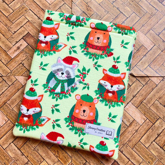 Festive Animals Flannel Book Sleeve