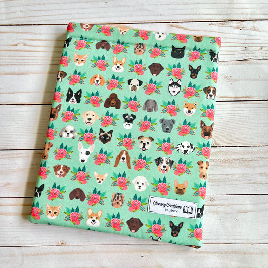Floral Pups Book Sleeve