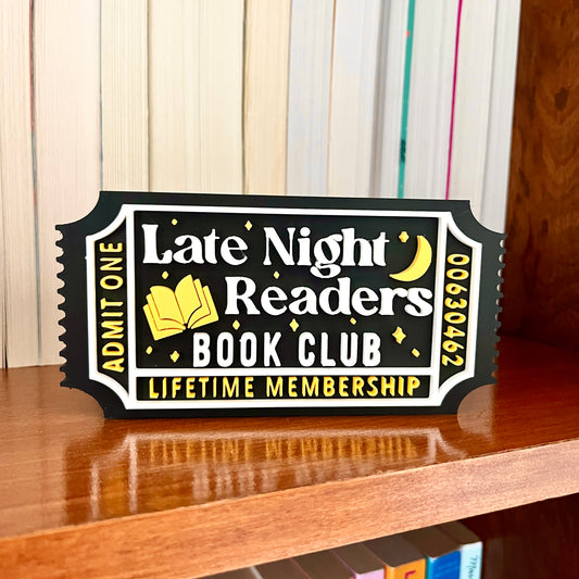 Late Night Readers Book Club Signs