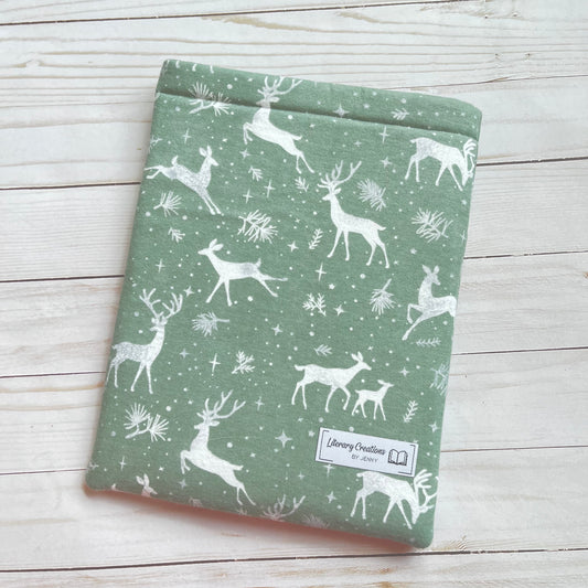 Winter Deer Flannel Book Sleeve