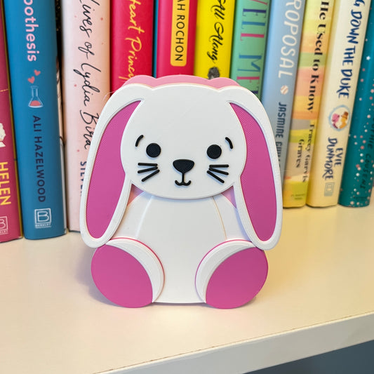 White/Light Pink Bunny Bookmark Holder