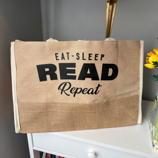 Oopsie Eat, Sleep, Read Repeat Tote Bag