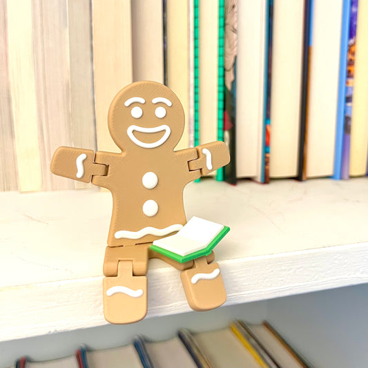 Bookish Gingerbread Man Book Shelf Buddies