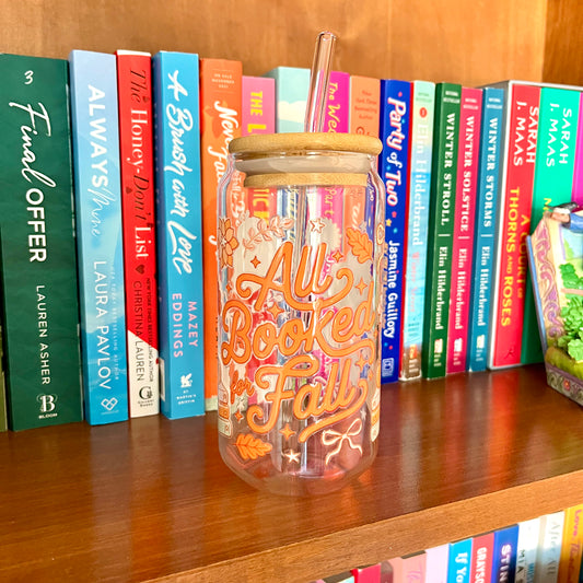 All Booked Up Glass Cans