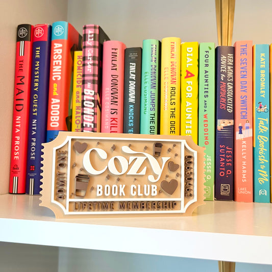 Cozy Book Club— Book Shelf Signs