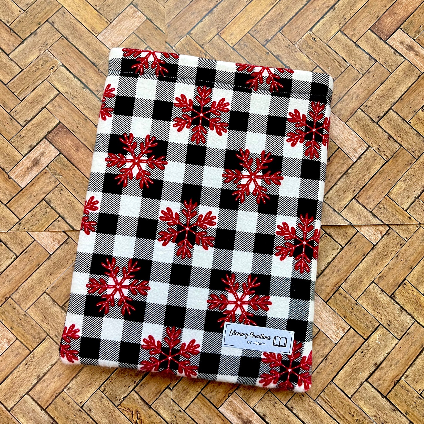 Festive Snowflake Flannel Book Sleeve