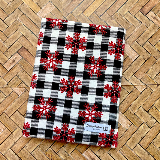 Festive Snowflake Flannel Book Sleeve