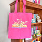 Bookish Floral Tote Bag