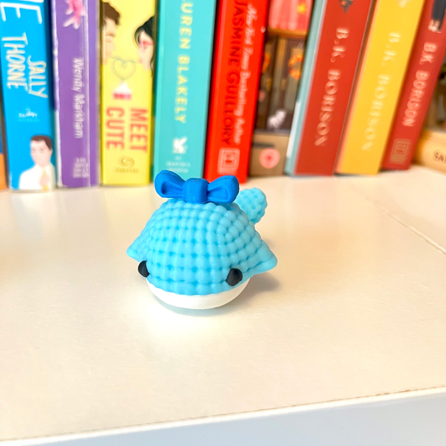 Whale with Bow Book Shelf Buddy