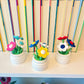 Potted Daisies Book Shelf Decor