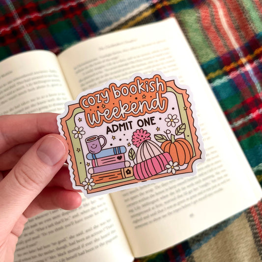 Cozy Bookish Weekend Sticker