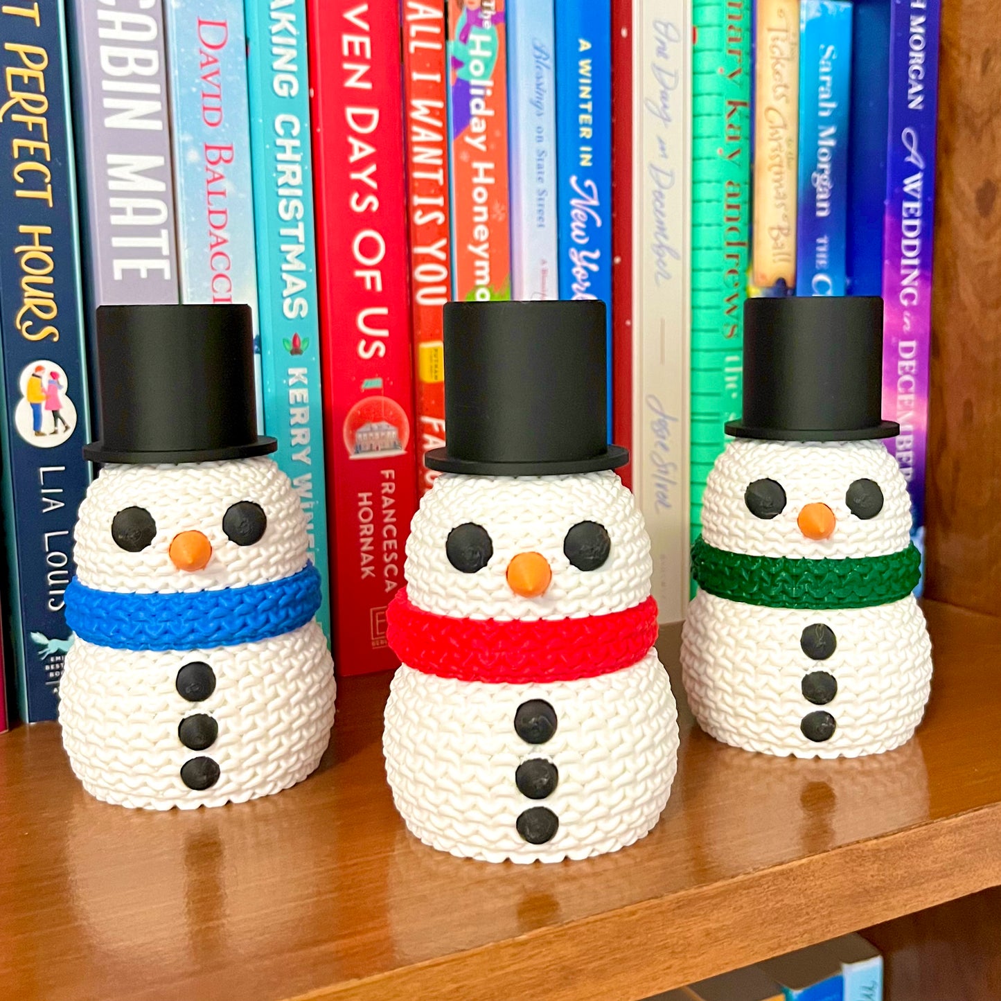 Knitted Snowman Book Shelf Buddy