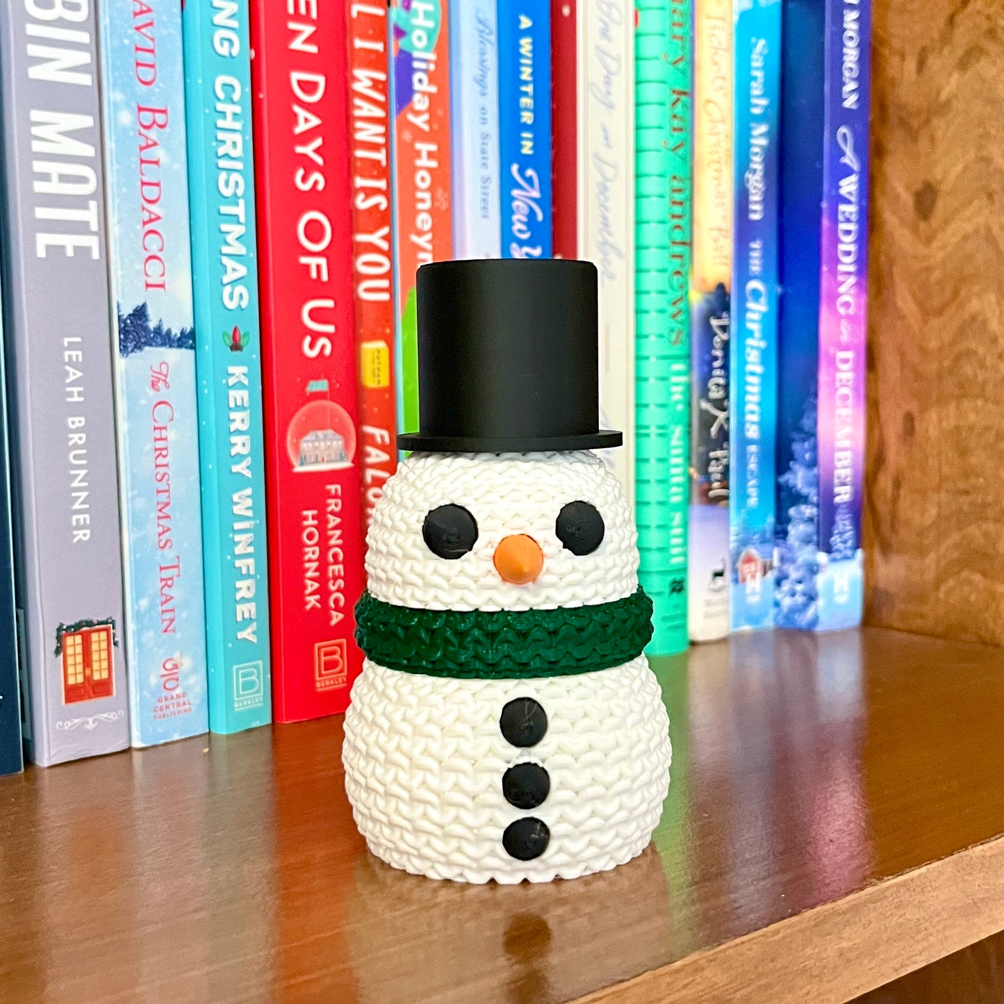 Knitted Snowman Book Shelf Buddy