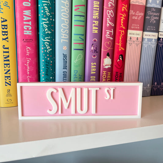 Smut Street Book Shelf Signs