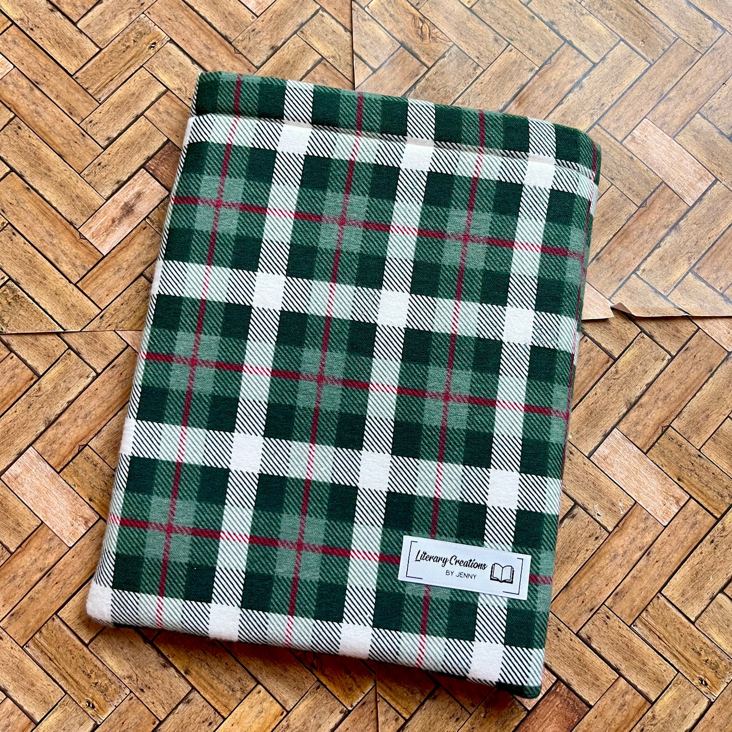 Green Plaid Flannel Book Sleeve