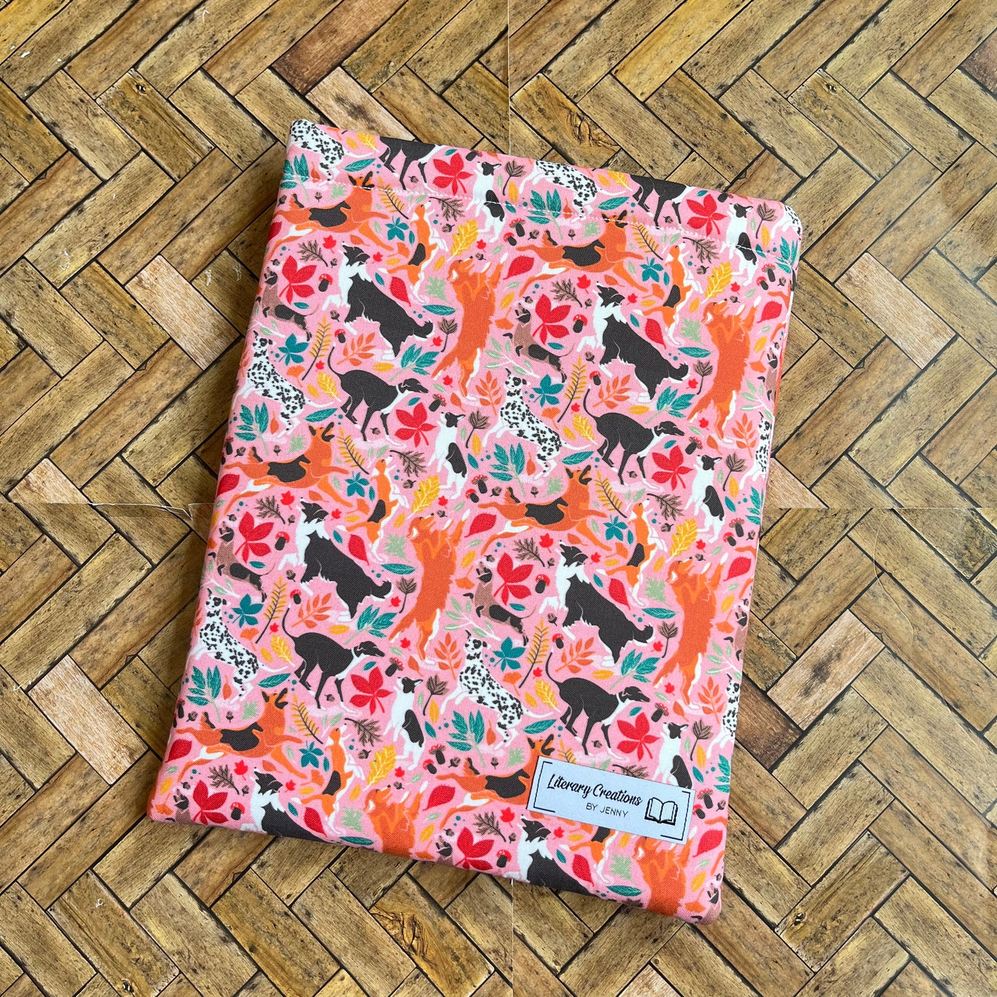 Puppies and Leaves Book Sleeve