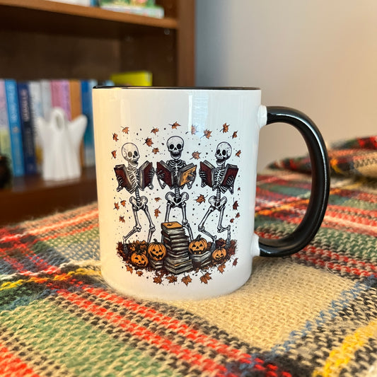 Oopsie Reading Skeletons Mug