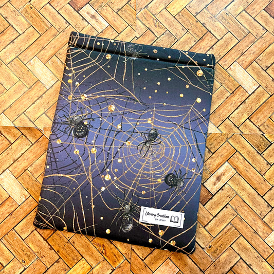 Glittery Spiders Book Sleeve