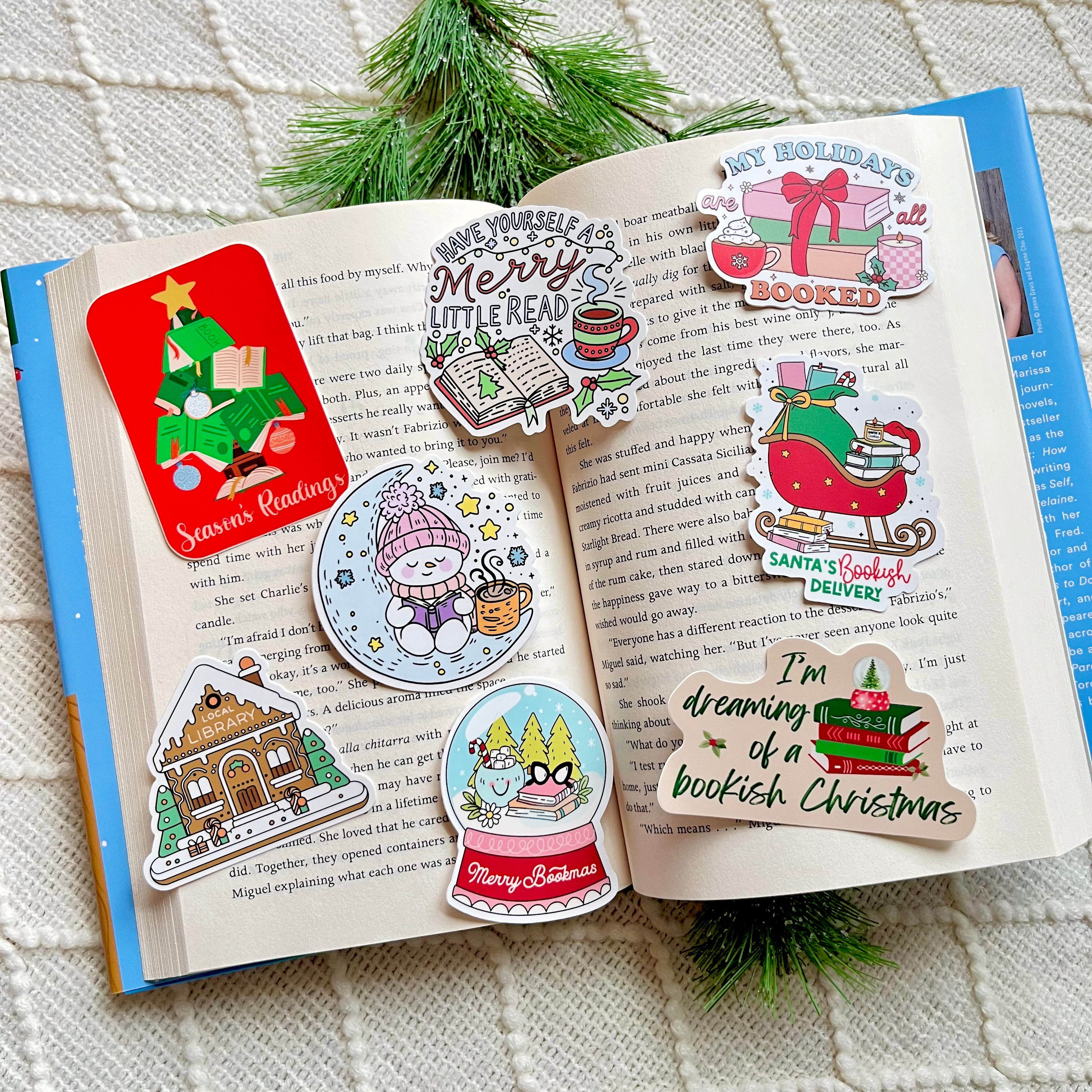 Christmas Book Stack Sticker Christmas Stickers – Literary Creations by Jenny