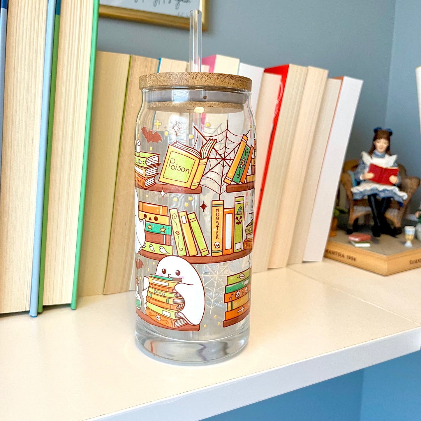 Ghosts in the Stacks Glass Cans