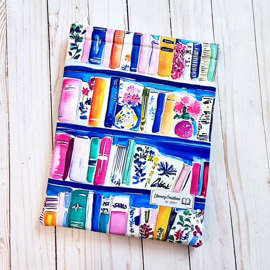 Watercolor Book Shelves Book Sleeve