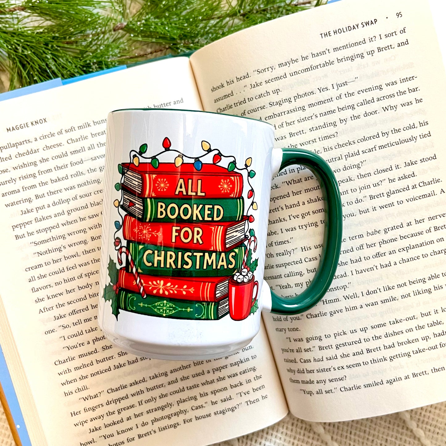 All Booked for Christmas Mug