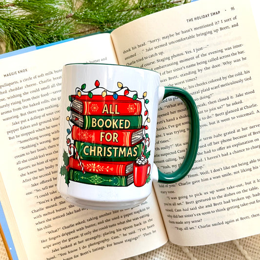 All Booked for Christmas Mug