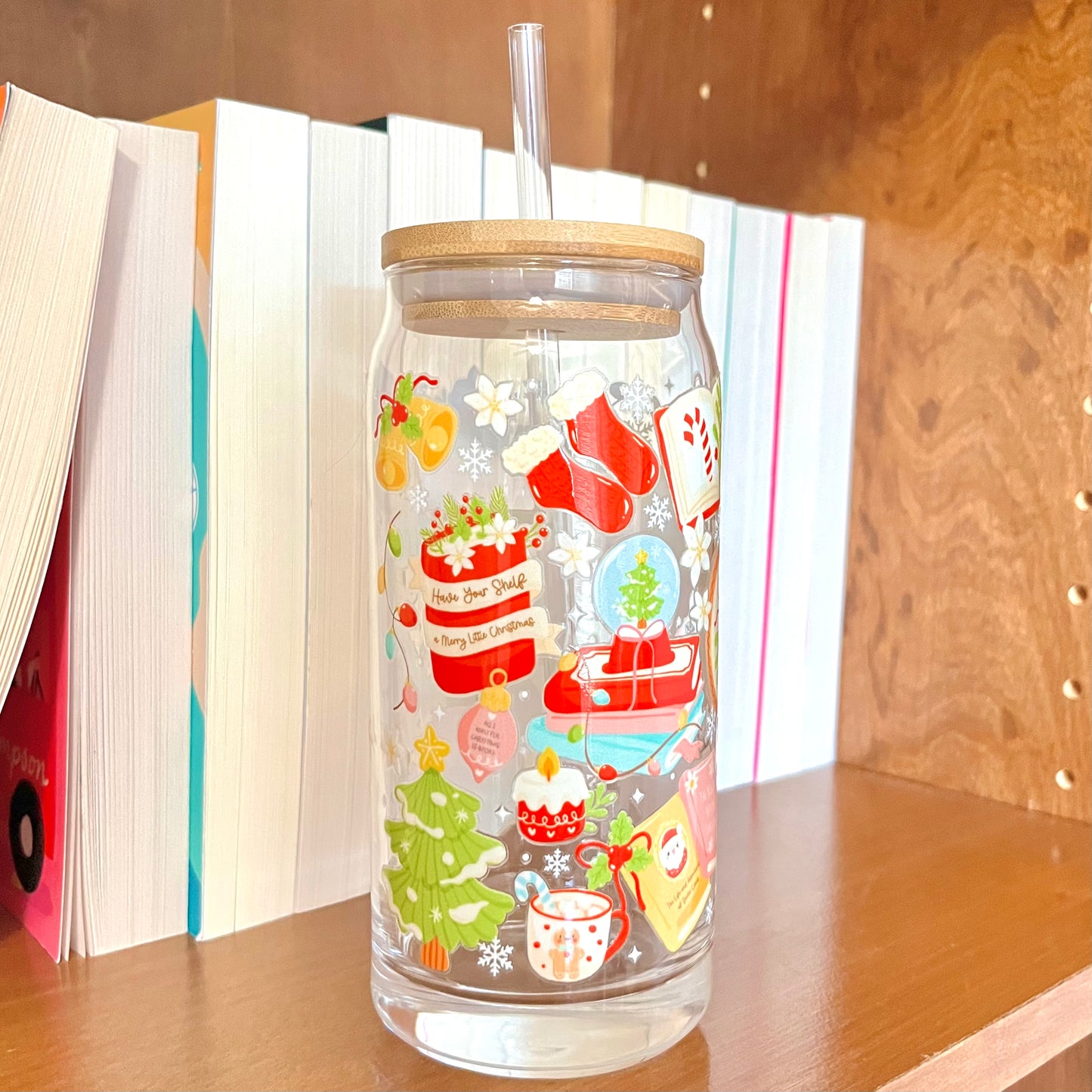 Cozy Christmas Glass Cans