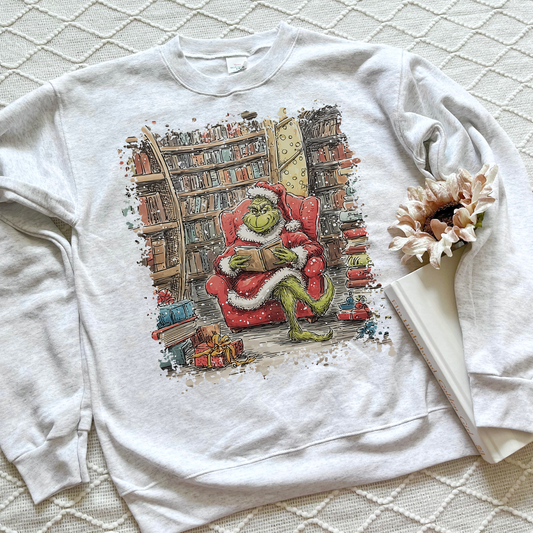 Grinch Reading Sweatshirts