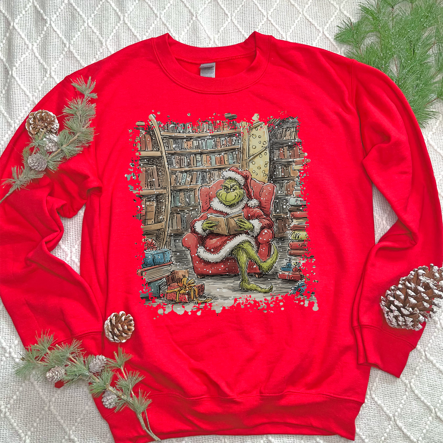 Grinch Reading Sweatshirts