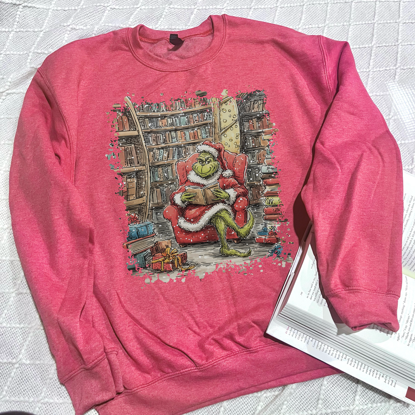 Grinch Reading Sweatshirts