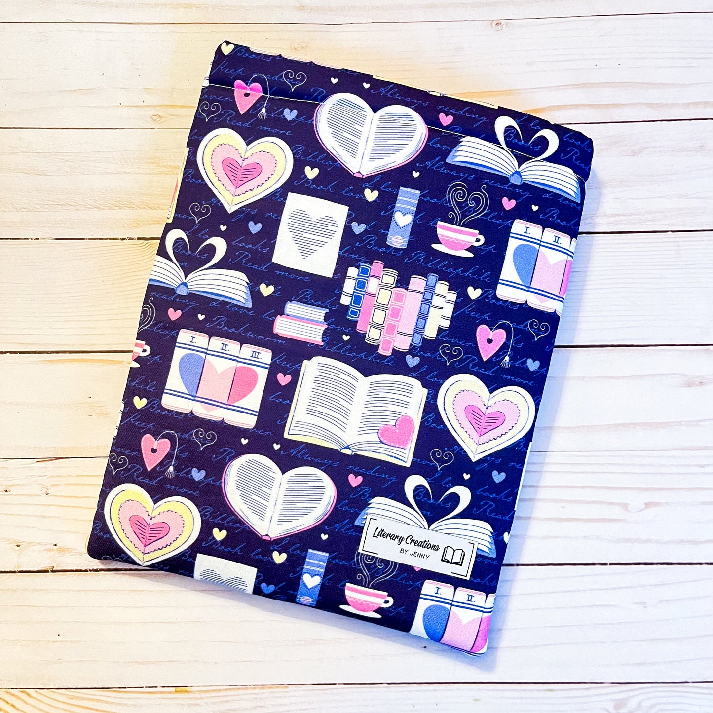 Books and Hearts Book Sleeve