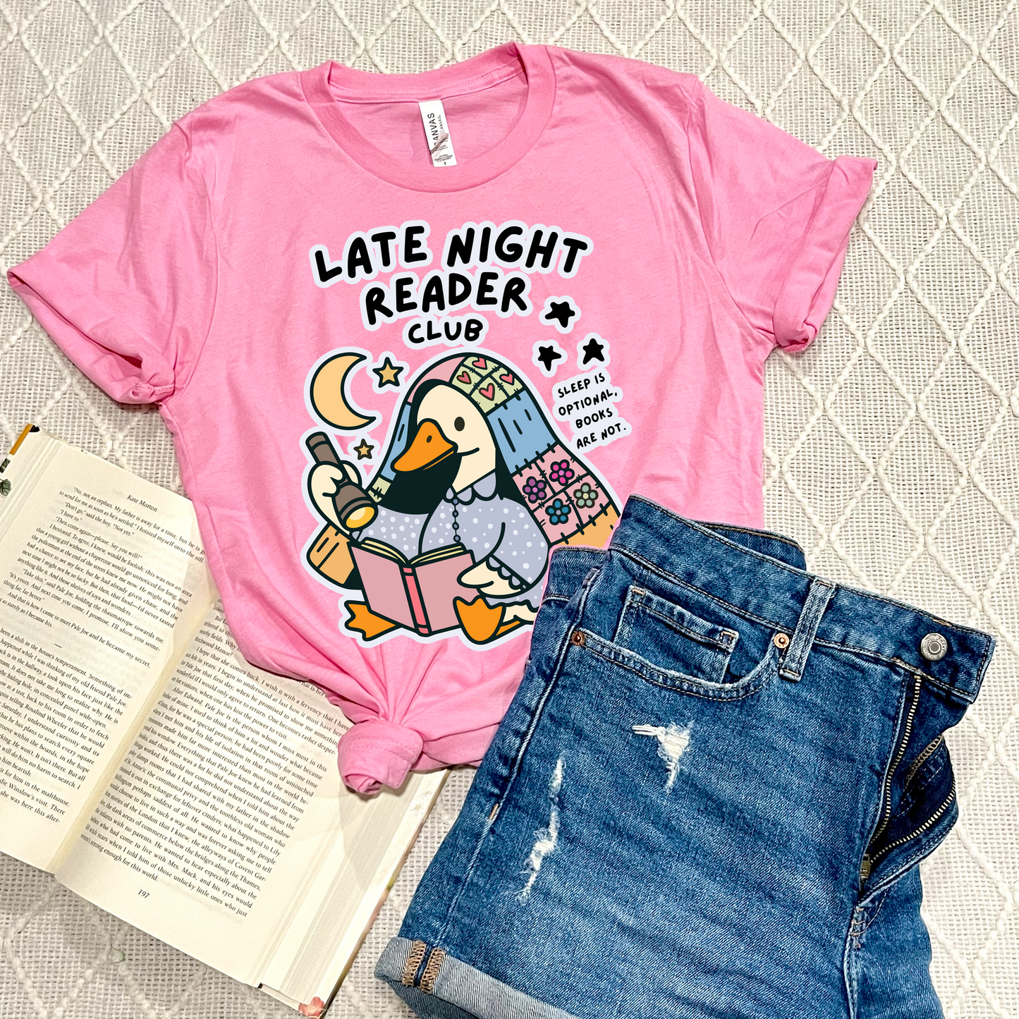 Sleepy Reading Goose T-shirt