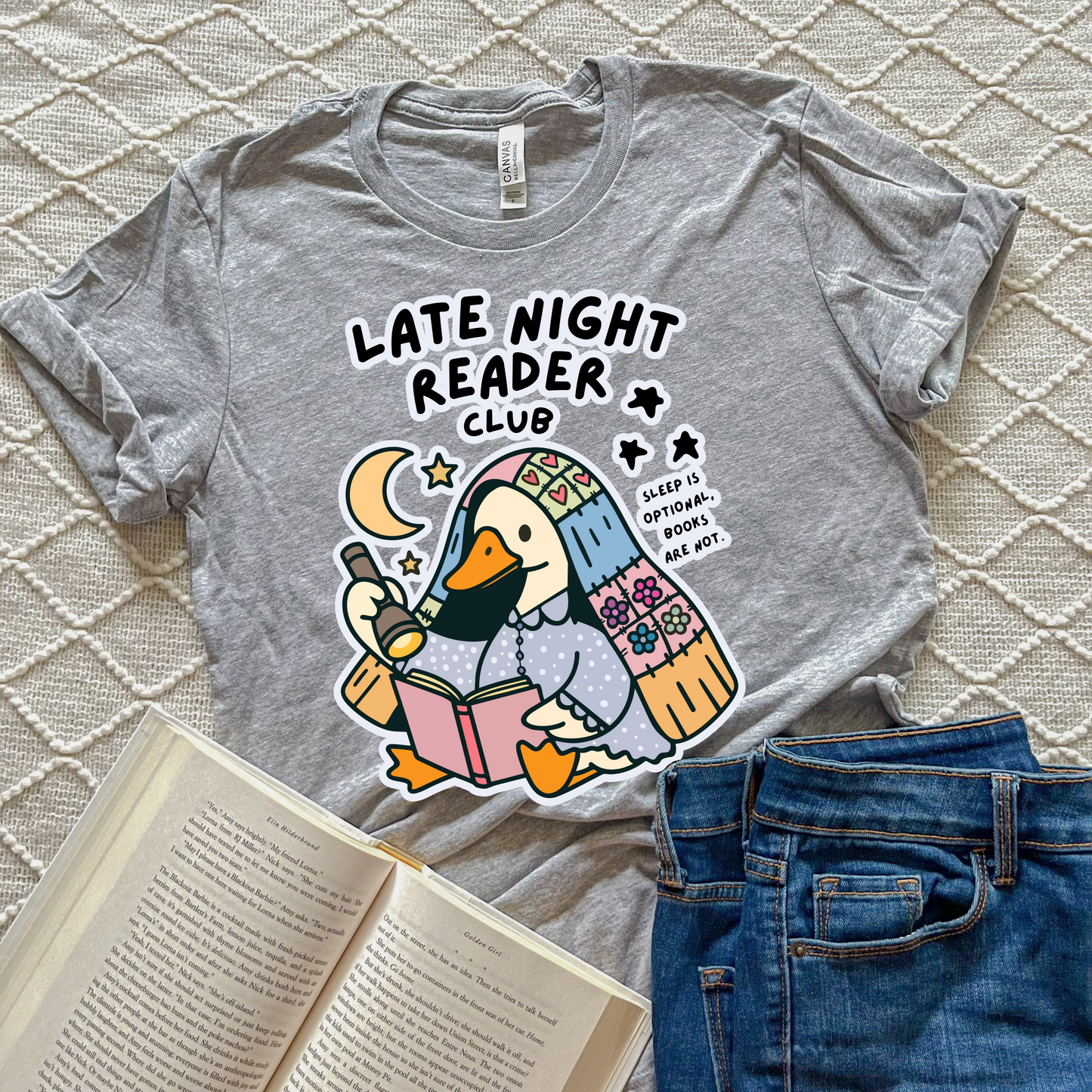 Sleepy Reading Goose T-shirt